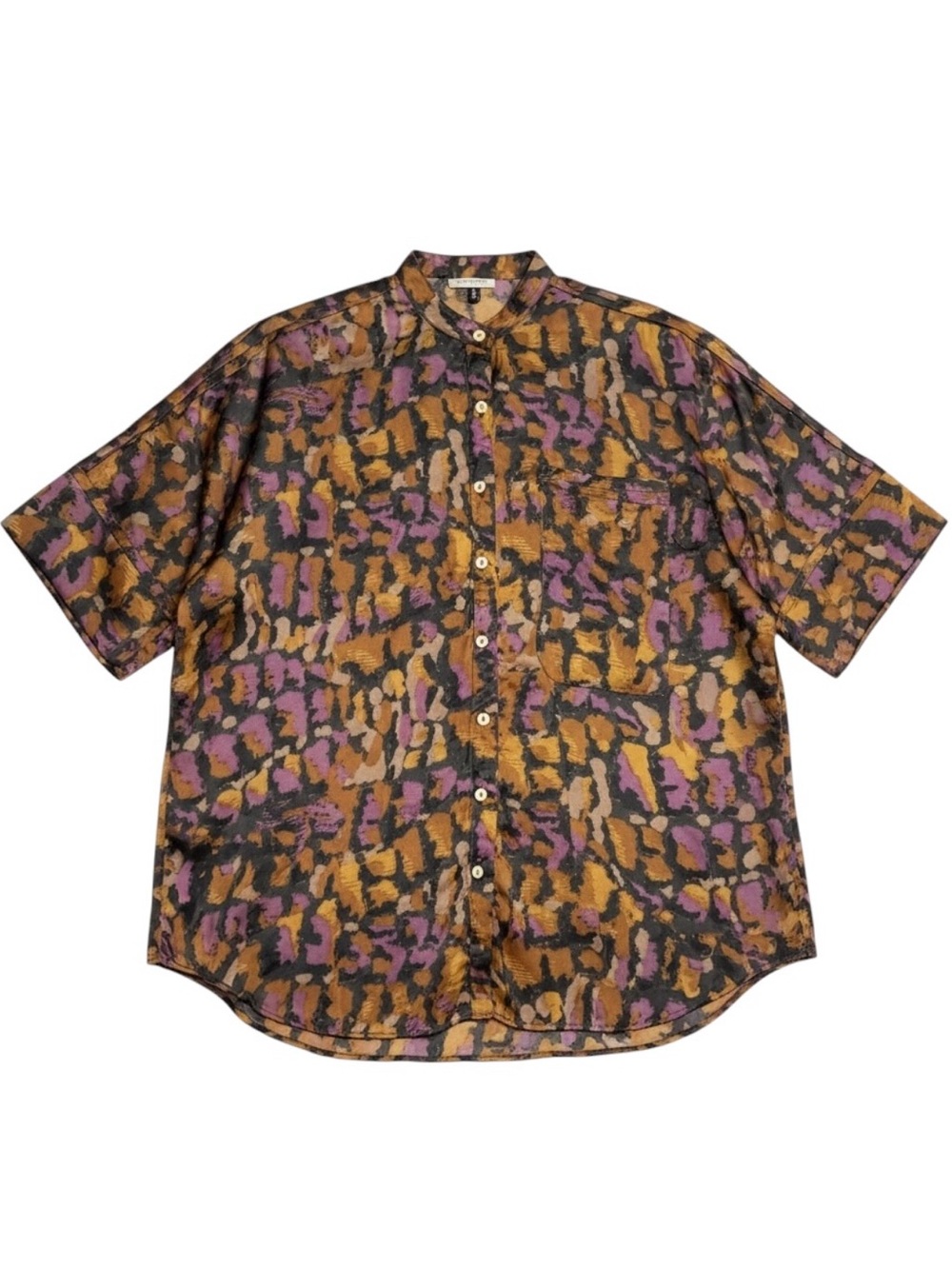 Free‎ People Goddess Sleep Shirt Charcoal Combo Oversized Satin Small